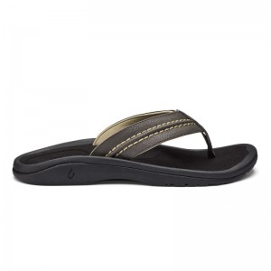 Olukai Hokua Beach Sandals Herre Olivengrøn Mørkegrå Danmark | F5O-4006