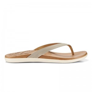 Olukai Honu Beach Sandals Dame Beige Guld Brune Danmark | Z7L-5781