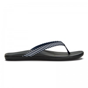 Olukai Ho'ōpio Beach Sandals Dame Blå Danmark | R5E-3226