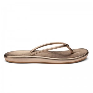 Olukai Huawai Beach Sandals Dame Guld Danmark | C5A-2228