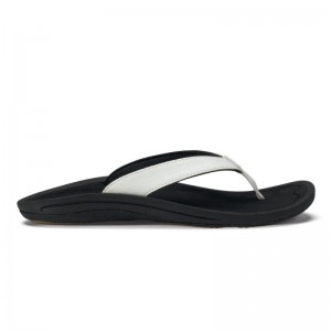 Olukai Kūlapa Kai Beach Sandals Dame Hvide Sort Danmark | V7C-0213