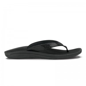 Olukai Kūlapa Kai Beach Sandals Dame Sort Danmark | X5B-0212