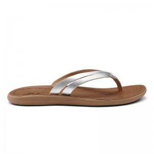 Olukai Kāpehe Luana Beach Sandals Dame Sølv Brune Danmark | X7A-1315