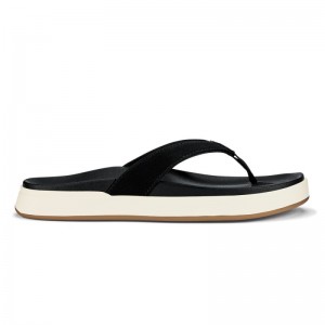 Olukai Nu'a Pi'o Beach Sandals Dame Sort Danmark | K6F-2770