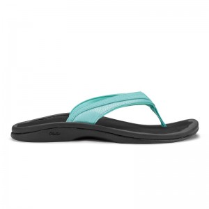 Olukai Ohana Beach Sandals Dame Grøn Sort Danmark | Z9A-4094