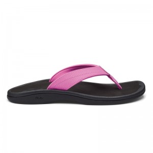 Olukai Ohana Beach Sandals Dame Lyserød Sort Danmark | E3Q-4911