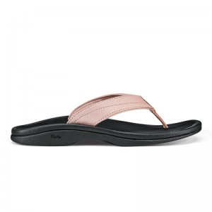 Olukai Ohana Beach Sandals Dame Lyserød Sort Danmark | H8A-3221