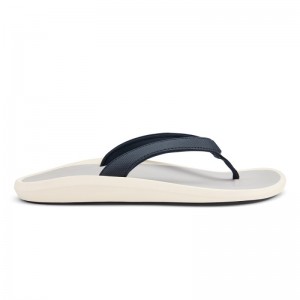 Olukai Pī'oe Beach Sandals Dame Blå Grå Danmark | Q7R-5584