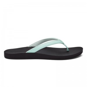 Olukai Puawe Beach Sandals Dame Grøn Sort Danmark | X0Z-4373