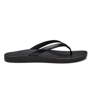 Olukai Puawe Beach Sandals Dame Sort Danmark | V6L-6953