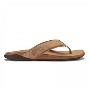 Olukai Tuahine Beach Sandals Herre Guld Brune Danmark | U8V-4990