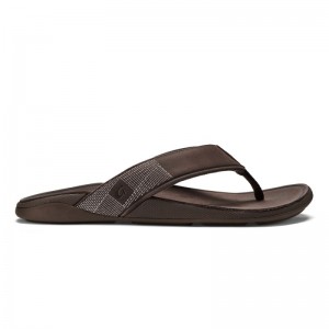 Olukai Tuahine Beach Sandals Herre Mørkebrune Danmark | V3W-5833