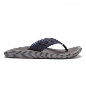 Olukai Ulele Beach Sandals Herre Blå Dyb Grå Danmark | Q5N-7475