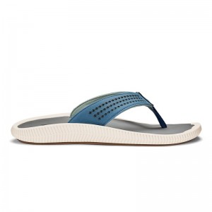 Olukai Ulele Beach Sandals Herre Blå Dyb Grå Danmark | B0R-8029