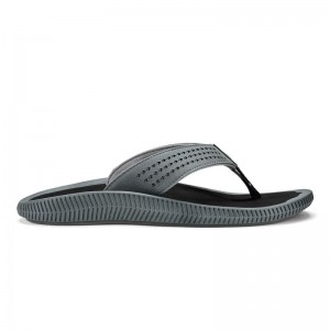 Olukai Ulele Beach Sandals Herre Dyb Grå Sort Danmark | D7L-8875