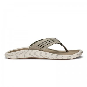 Olukai Ulele Beach Sandals Herre Olivengrøn Hvide Danmark | C9T-5100