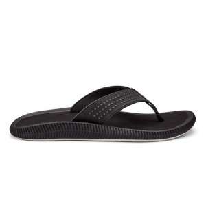 Olukai Ulele Beach Sandals Herre Sort Danmark | C4Q-2218