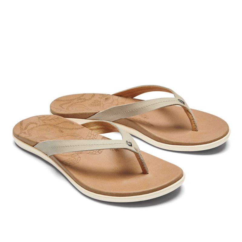 Olukai Honu Beach Sandals Dame Beige Guld Brune Danmark | Z7L-5781