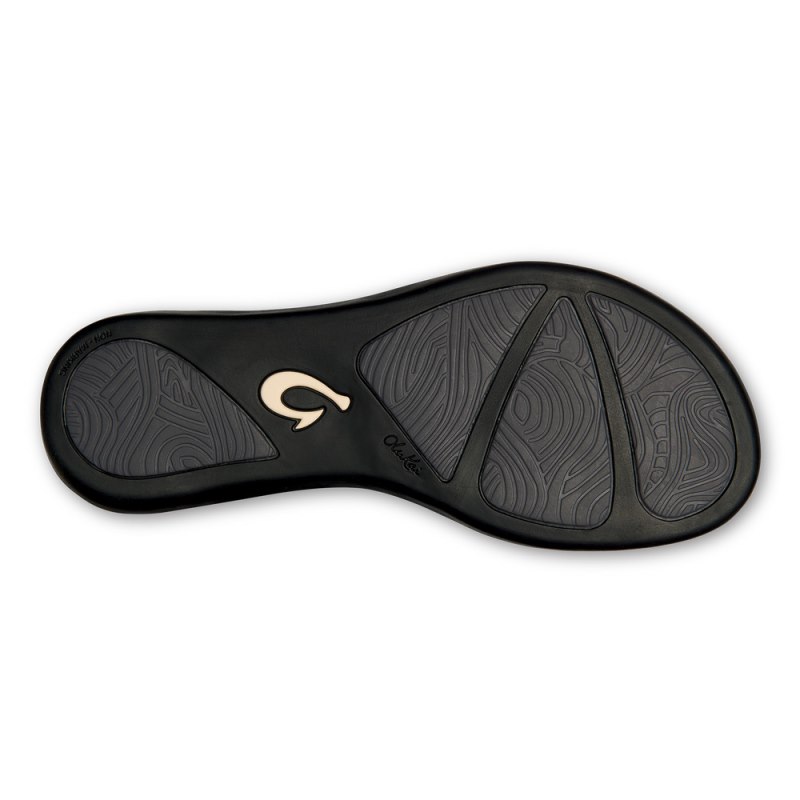 Olukai Ho'ōpio Beach Sandals Dame Lyserød Metal Sort Danmark | P4Q-3472