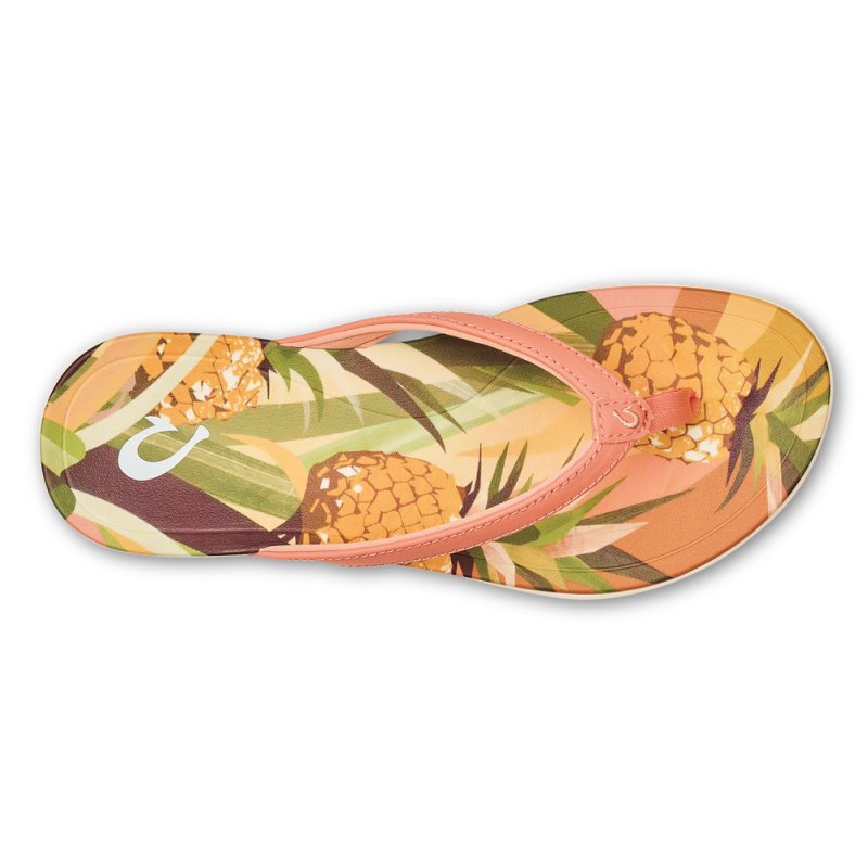 Olukai Ho'ōpio Hau Beach Sandals Dame Koral Flerfarvede Danmark | I1F-5838