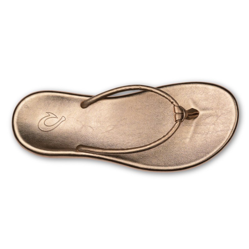 Olukai Huawai Beach Sandals Dame Guld Danmark | C5A-2228