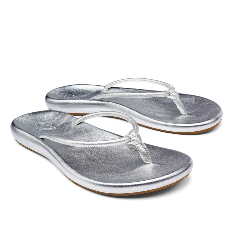 Olukai Huawai Beach Sandals Dame Sølv Danmark | Q0F-5297