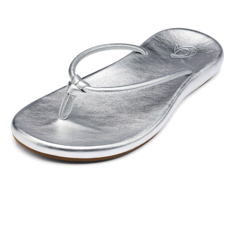 Olukai Huawai Beach Sandals Dame Sølv Danmark | Q0F-5297