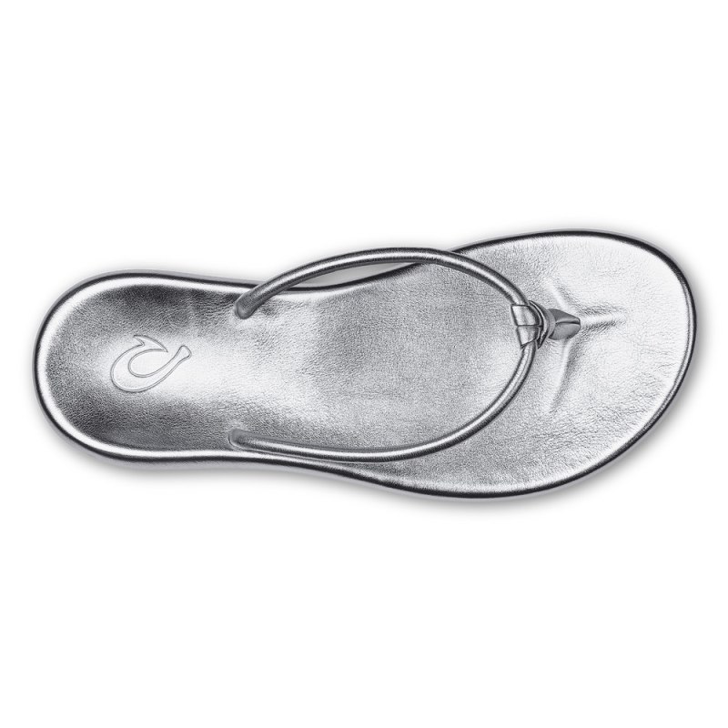 Olukai Huawai Beach Sandals Dame Sølv Danmark | Q0F-5297