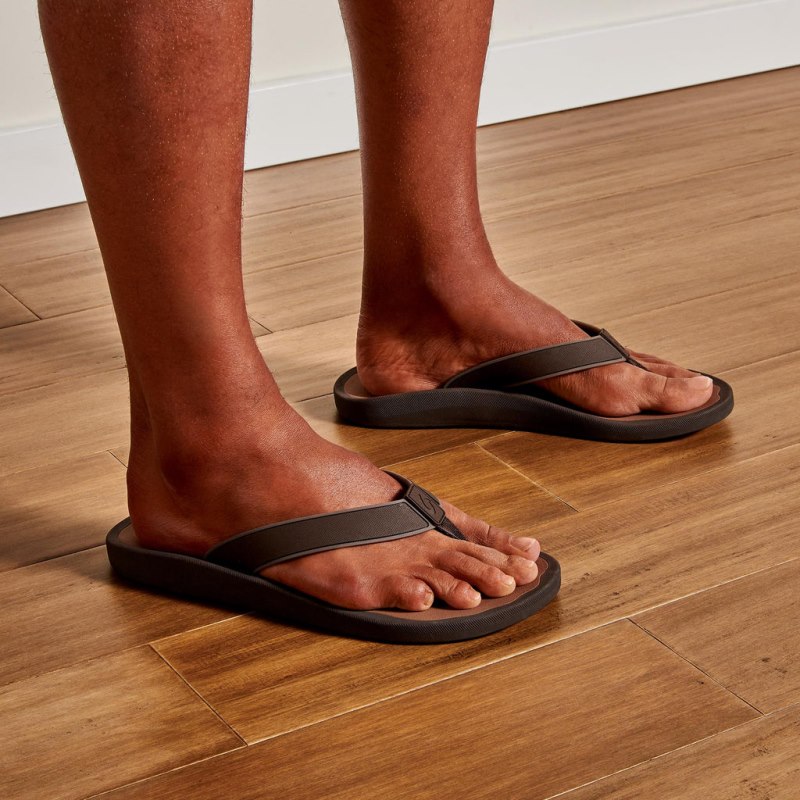 Olukai Kōko'o Beach Sandals Herre Mørkebrune Danmark | D5T-1428