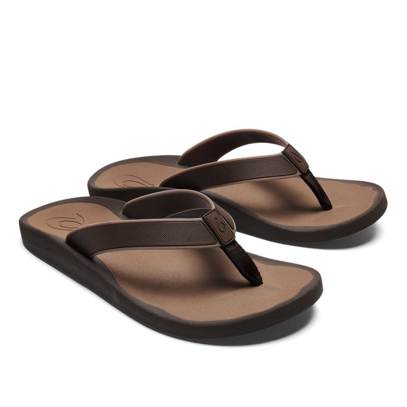 Olukai Kōko'o Beach Sandals Herre Mørkebrune Danmark | D5T-1428