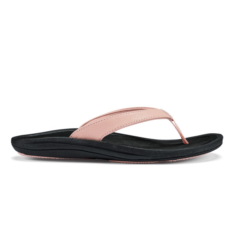 Olukai Kūlapa Kai Beach Sandals Dame Lyserød Sort Danmark | F4Q-7049