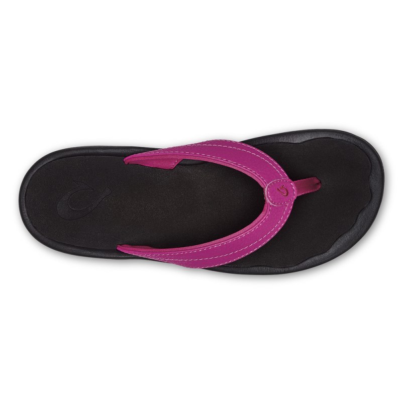 Olukai Ohana Beach Sandals Dame Blomster Sort Danmark | L8V-9430