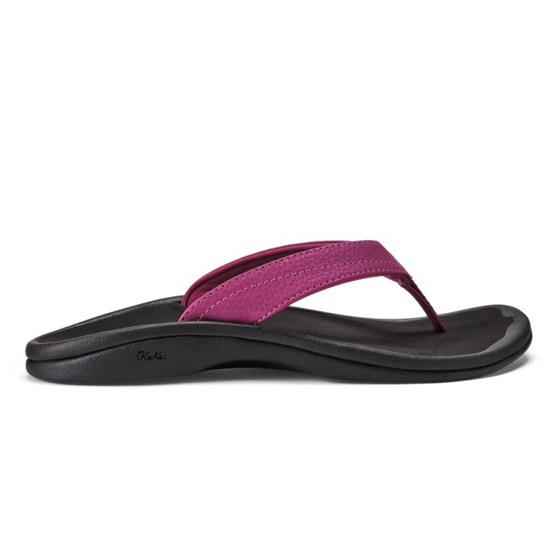 Olukai Ohana Beach Sandals Dame Blomster Sort Danmark | L8V-9430