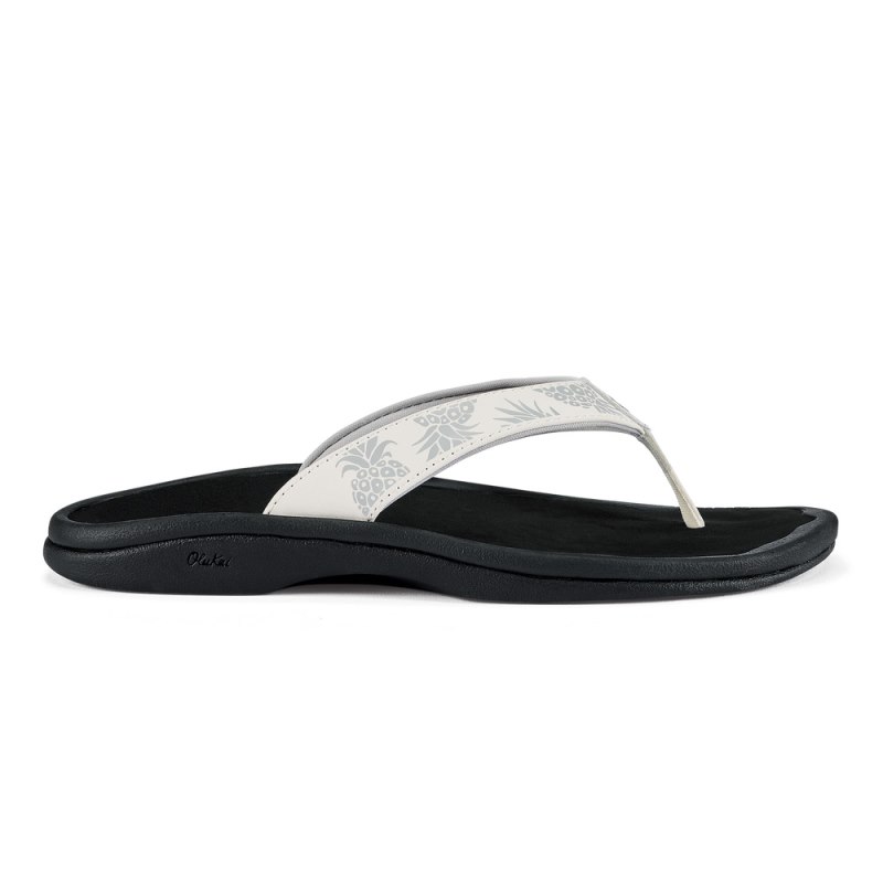 Olukai Ohana Beach Sandals Dame Hvide Sort Danmark | T7Z-6848