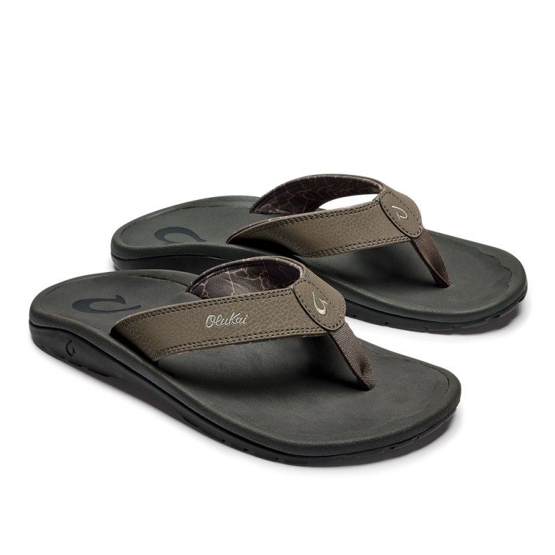 Olukai Ohana Beach Sandals Herre Mørkegrå Olivengrøn Danmark | N4E-9806