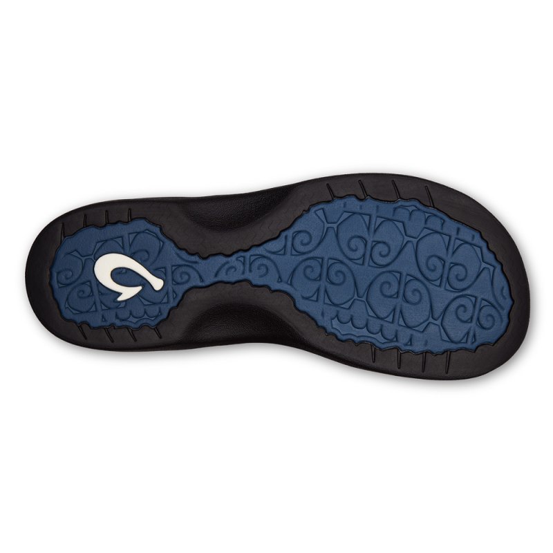 Olukai Ohana Pa'i Beach Sandals Dame Blå Sort Danmark | H8R-8900