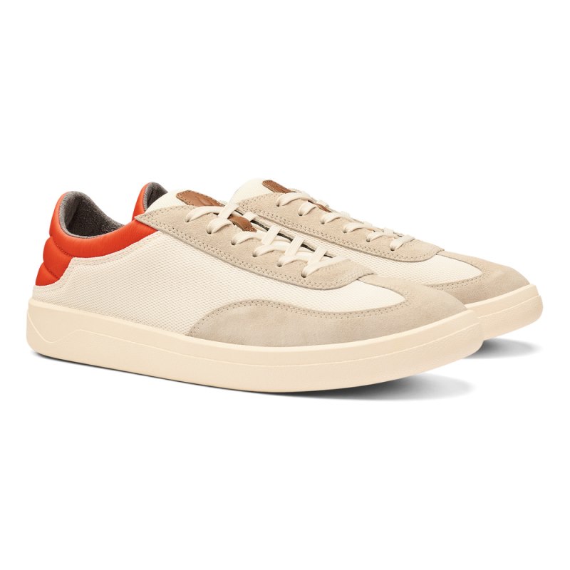 Olukai Pūnini Sneakers Herre Hvide Orange Danmark | K2J-7430