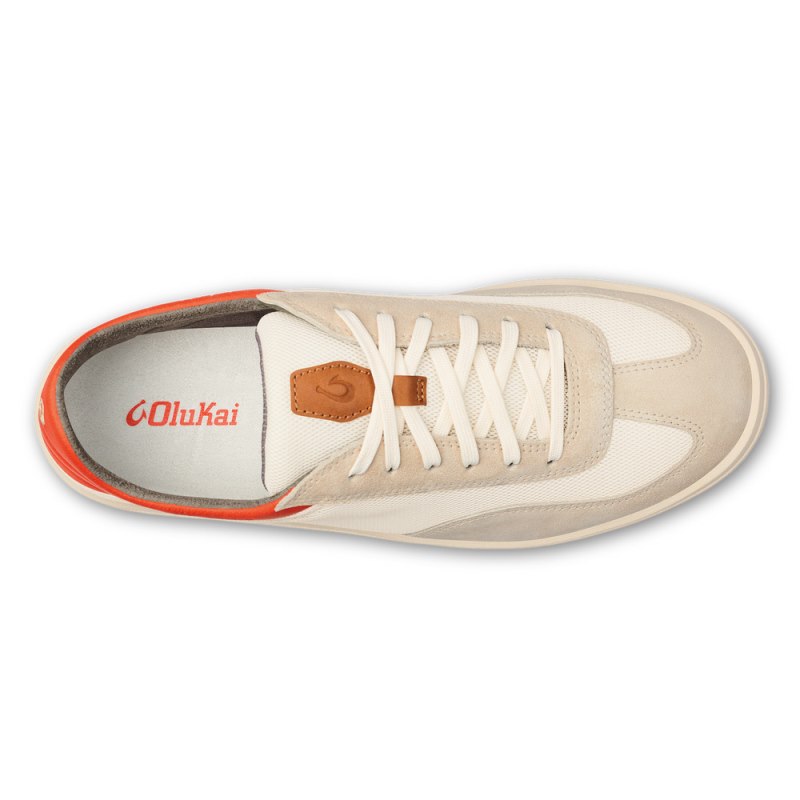 Olukai Pūnini Sneakers Herre Hvide Orange Danmark | K2J-7430