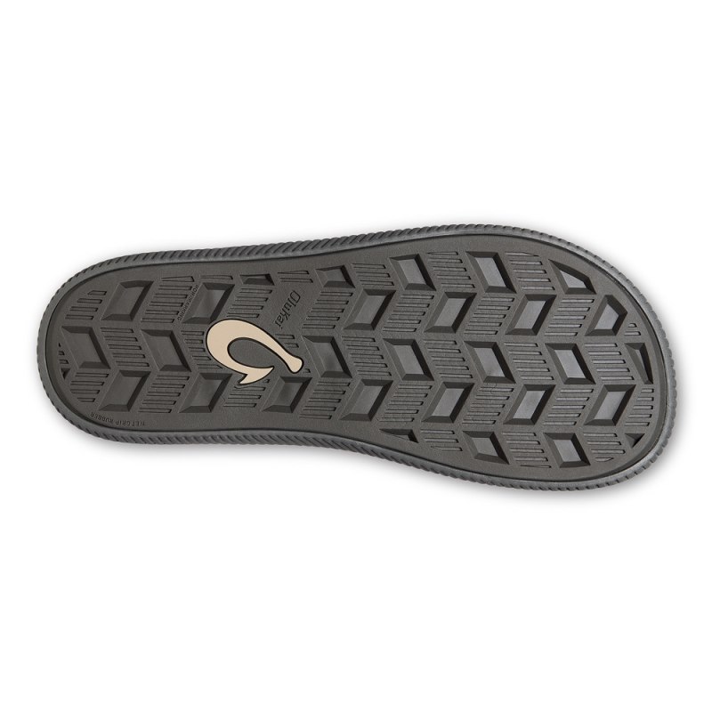 Olukai Ulele Beach Sandals Herre Dyb Grå Sort Danmark | D7L-8875