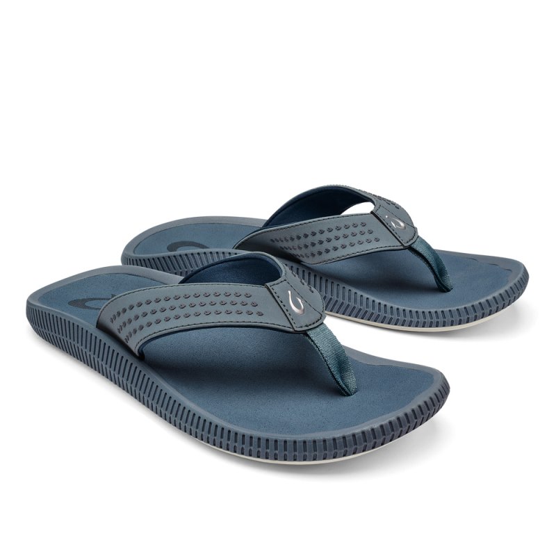 Olukai Ulele Beach Sandals Herre Grå Blå Danmark | I0O-0140