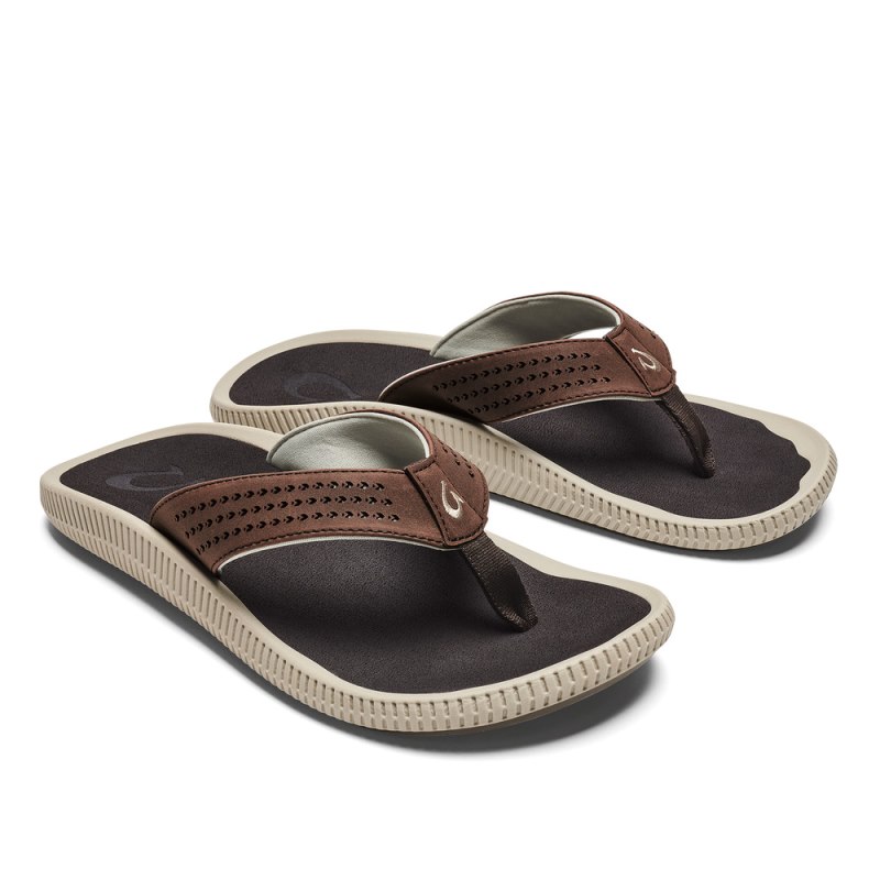 Olukai Ulele Beach Sandals Herre Mørkebrune Danmark | J6K-5296